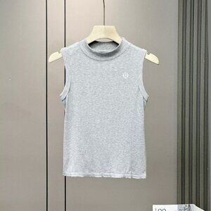 Lululemon Grey Ribbed Sleeveless Mock-Neck Top — Size 4